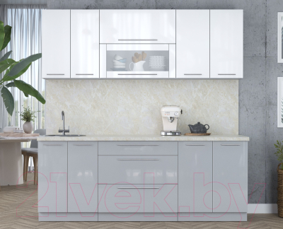 Кухонный гарнитур Интерлиния Мила Пластик 2.1 В