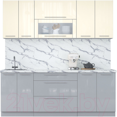 Кухонный гарнитур Интерлиния Мила Пластик 2.1 В - фото