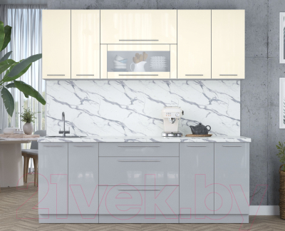 Кухонный гарнитур Интерлиния Мила Пластик 2.1 В