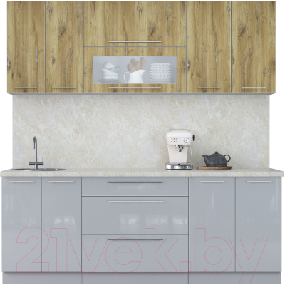Кухонный гарнитур Интерлиния Мила Пластик 2.1 В - фото