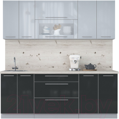 Кухонный гарнитур Интерлиния Мила Пластик 2.1 В - фото