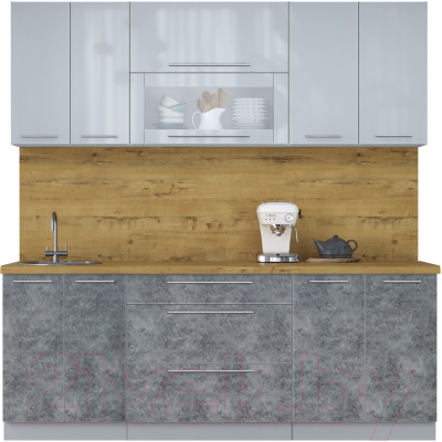 Кухонный гарнитур Интерлиния Мила Пластик 2.1 В - фото