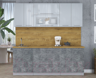 Кухонный гарнитур Интерлиния Мила Пластик 2.1 В