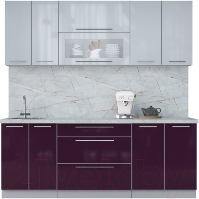 Кухонный гарнитур Интерлиния Мила Пластик 2.1 В - фото