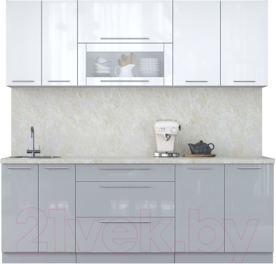 Кухонный гарнитур Интерлиния Мила Пластик 2.2 В - фото