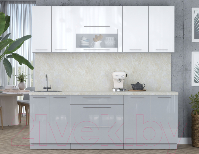 Кухонный гарнитур Интерлиния Мила Пластик 2.2 В