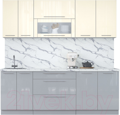 Кухонный гарнитур Интерлиния Мила Пластик 2.2 В - фото