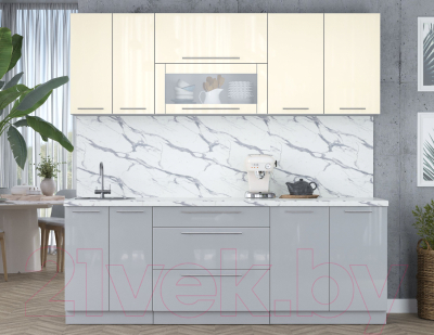 Кухонный гарнитур Интерлиния Мила Пластик 2.2 В