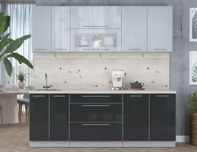 Кухонный гарнитур Интерлиния Мила Пластик 2.2 В