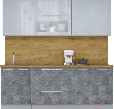 Кухонный гарнитур Интерлиния Мила Пластик 2.2 В - фото