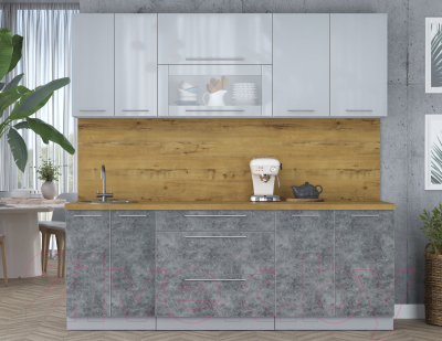 Кухонный гарнитур Интерлиния Мила Пластик 2.2 В