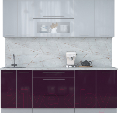 Кухонный гарнитур Интерлиния Мила Пластик 2.2 В - фото