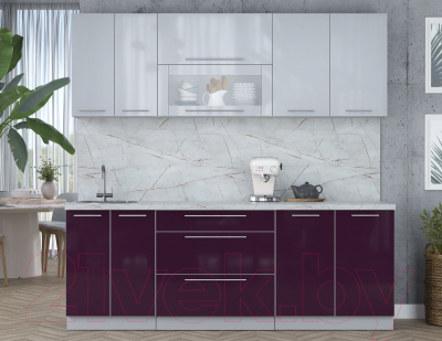 Кухонный гарнитур Интерлиния Мила Пластик 2.2 В