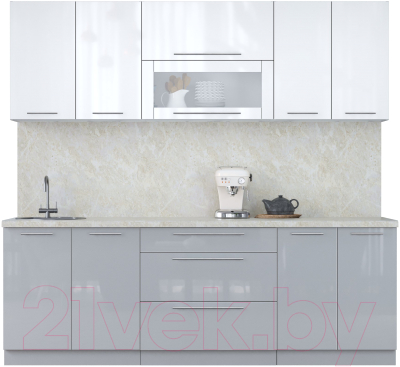 Кухонный гарнитур Интерлиния Мила Пластик 2.3 В - фото