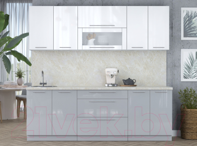 Кухонный гарнитур Интерлиния Мила Пластик 2.3 В