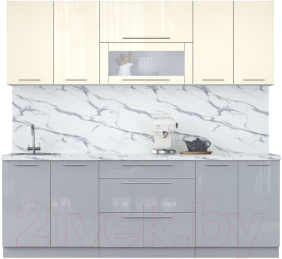 Кухонный гарнитур Интерлиния Мила Пластик 2.3 В - фото