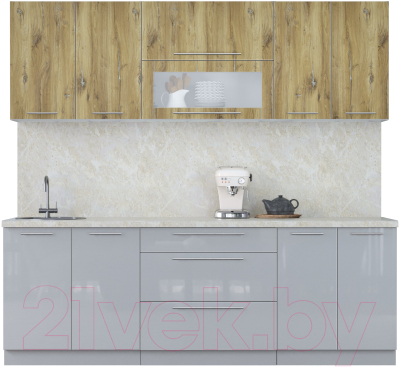 Кухонный гарнитур Интерлиния Мила Пластик 2.3 В - фото