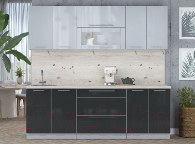 Кухонный гарнитур Интерлиния Мила Пластик 2.3 В