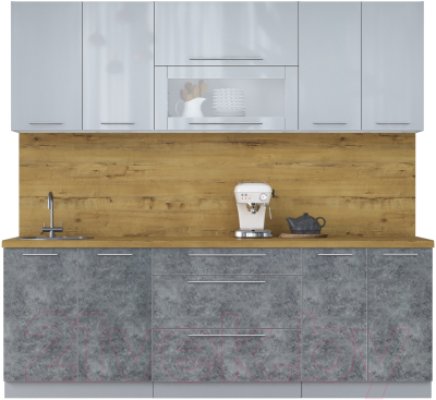 Кухонный гарнитур Интерлиния Мила Пластик 2.3 В - фото