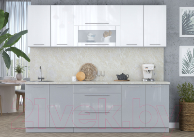 Кухонный гарнитур Интерлиния Мила Пластик 2.4 В