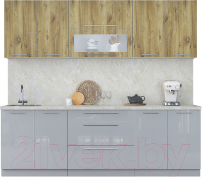 Кухонный гарнитур Интерлиния Мила Пластик 2.4 В - фото