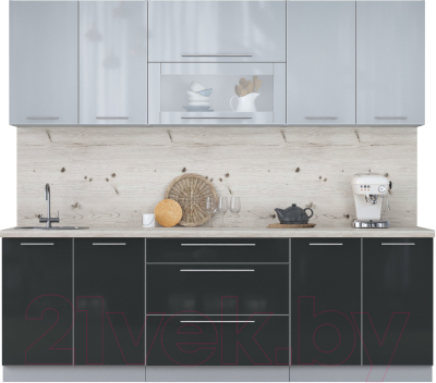 Кухонный гарнитур Интерлиния Мила Пластик 2.4 В - фото