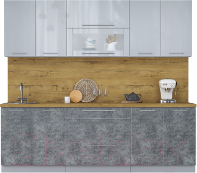 Кухонный гарнитур Интерлиния Мила Пластик 2.4 В - фото