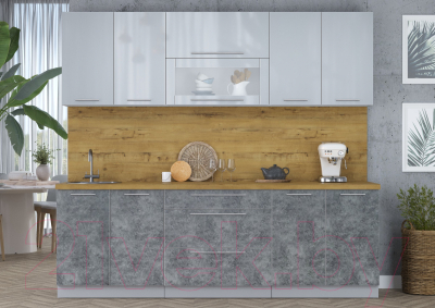 Кухонный гарнитур Интерлиния Мила Пластик 2.4 В