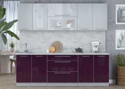 Кухонный гарнитур Интерлиния Мила Пластик 2.4 В