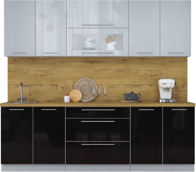 Кухонный гарнитур Интерлиния Мила Пластик 2.4 В - фото