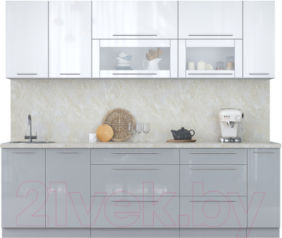 Кухонный гарнитур Интерлиния Мила Пластик 2.5 В - фото