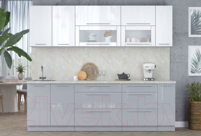 Кухонный гарнитур Интерлиния Мила Пластик 2.5 В