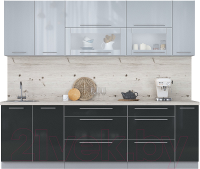 Кухонный гарнитур Интерлиния Мила Пластик 2.5 В - фото