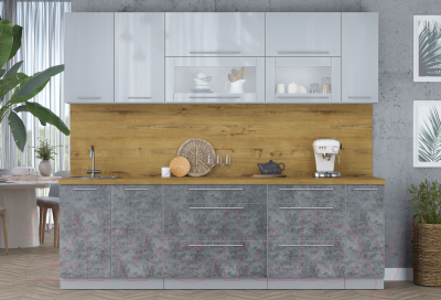 Кухонный гарнитур Интерлиния Мила Пластик 2.5 В