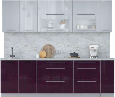 Кухонный гарнитур Интерлиния Мила Пластик 2.5 В - фото