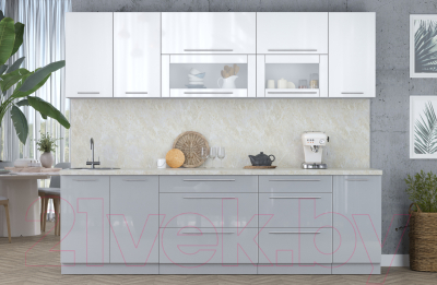 Кухонный гарнитур Интерлиния Мила Пластик 2.6 В