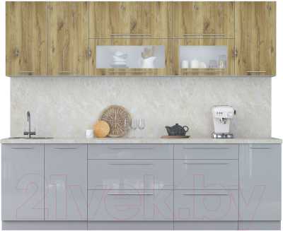 Кухонный гарнитур Интерлиния Мила Пластик 2.6 В - фото
