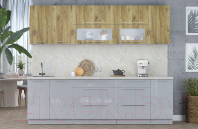 Кухонный гарнитур Интерлиния Мила Пластик 2.6 В