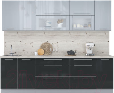 Кухонный гарнитур Интерлиния Мила Пластик 2.6 В - фото