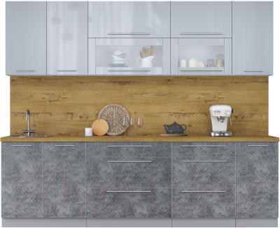 Кухонный гарнитур Интерлиния Мила Пластик 2.6 В - фото