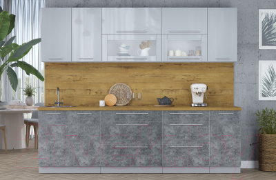 Кухонный гарнитур Интерлиния Мила Пластик 2.6 В