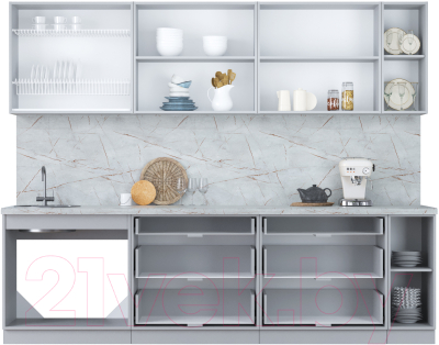 Кухонный гарнитур Интерлиния Мила Пластик 2.7 В