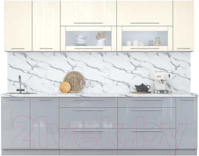 Кухонный гарнитур Интерлиния Мила Пластик 2.7 В - фото