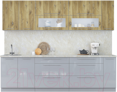 Кухонный гарнитур Интерлиния Мила Пластик 2.7 В - фото
