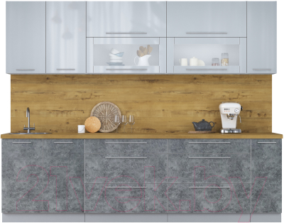 Кухонный гарнитур Интерлиния Мила Пластик 2.7 В - фото