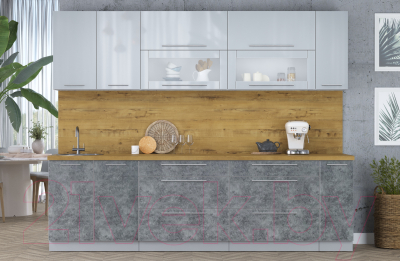 Кухонный гарнитур Интерлиния Мила Пластик 2.7 В