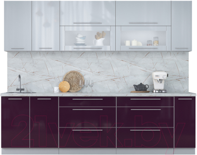 Кухонный гарнитур Интерлиния Мила Пластик 2.7 В - фото