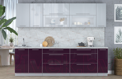 Кухонный гарнитур Интерлиния Мила Пластик 2.7 В