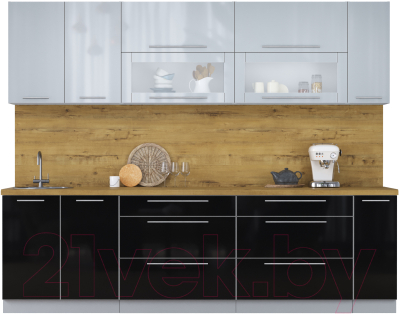 Кухонный гарнитур Интерлиния Мила Пластик 2.7 В - фото