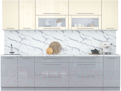 Кухонный гарнитур Интерлиния Мила Пластик 2.8 В - фото